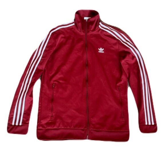 Adidas Red Burgundy Zip up Jacket - Picture 1 of 8